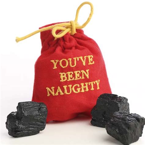 Youve Been Naughty Sack Of Coal Table Decor Christmas And Winter