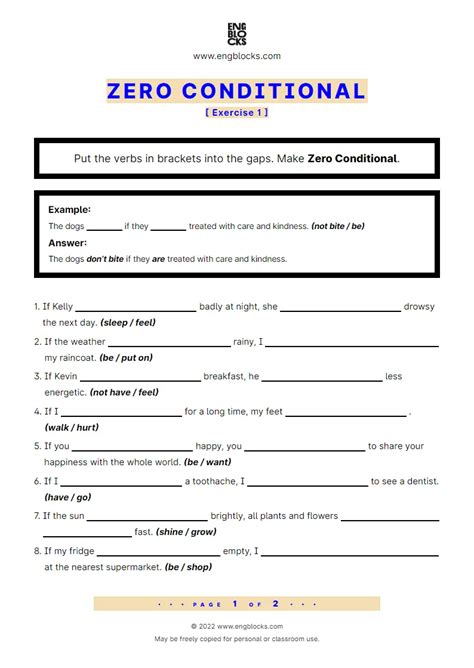 Zero Conditional Exercises English Esl Worksheets For Distance Hot