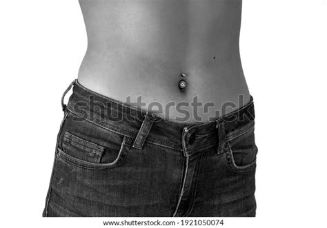 Belly Button Navel Piercing Young Woman Stock Photo 1921050074