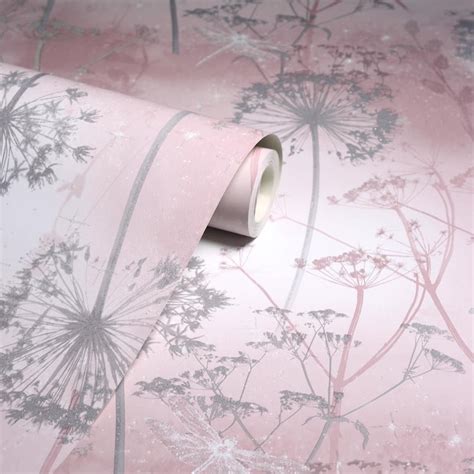 Arthouse 56 Sq Ft Blush Paper Floral Unpasted Wallpaper In The