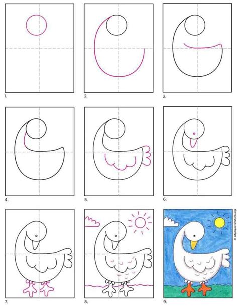 Easy How To Draw A Goose Tutorial And Goose Coloring Page