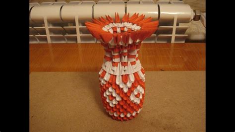 3d Origami Vase Tutorial 5 Youtube