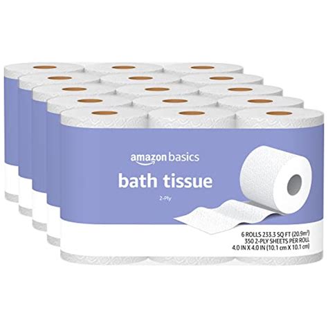 Amazon Basics 2 Ply Toilet Paper 5 Packs 6 Rolls Per Pack 30 Rolls