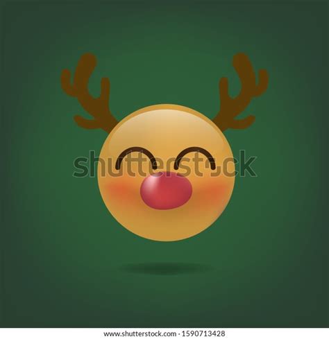 Rednose Reindeer Emoticon Emoji Character Smiley Stock Vector Royalty