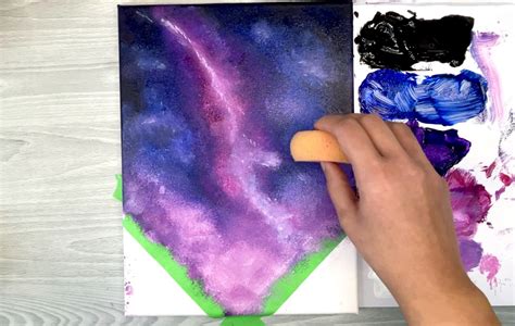 How To Paint A Galaxy Night Sky For Beginners Milky Way