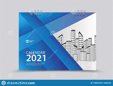 Cover Desk Calendar 2021 Year Template Vector Illustration Corporate