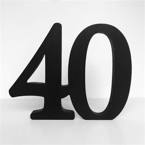 Wooden Freestanding 40 40th Birthday Decor Black 40 Sign Etsy 40th
