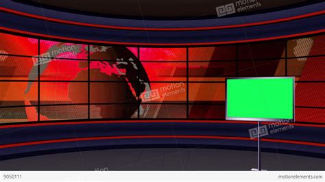 News Tv Studio Set 99 Virtual Green Screen Background Loop