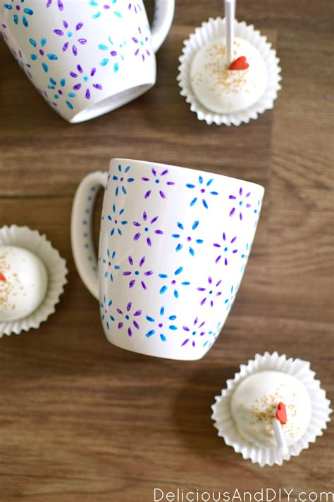 Hand Painted Floral Mug You Need Only Two Things Delicious And Diy