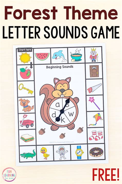 Forest Theme Beginning Sounds Game Printable