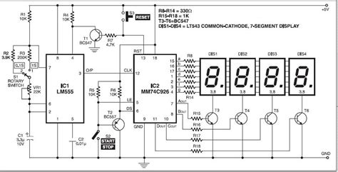 Free Electronic Circuit Collection Digital Stopwatch With 7 Segment