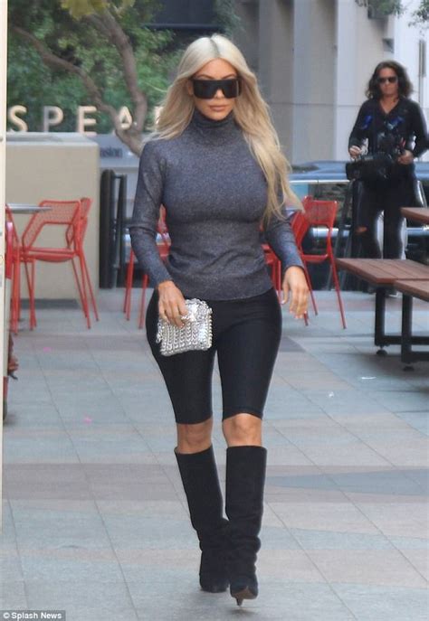 Kim Kardashian shows figure in turtleneck in Bay Area ...