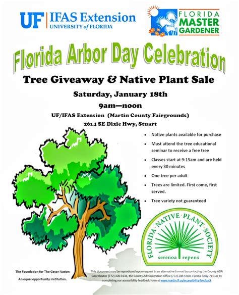 Arbor Day Celebration Tree Giveaway And Native Plant Sale Martin County