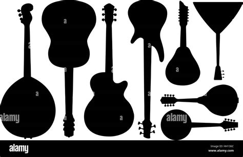 Set Of Guitars Isolated Stock Vector Image And Art Alamy