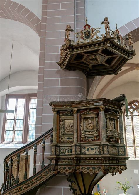 View Of The Pulpit In The Historic Church Of St Kiliani I N Hoexter