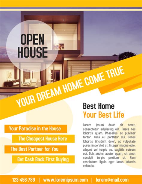 Open House Property Flyer Real Estate Business Poster Template