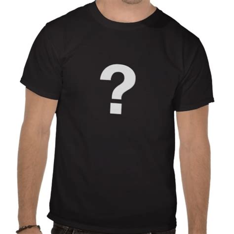 Question Mark White On Black T Shirt