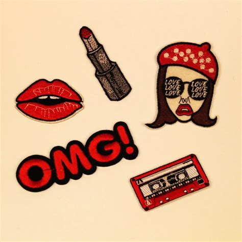 Buy 1pcs Girls Radio Lips Omg Patches Iron On Patch