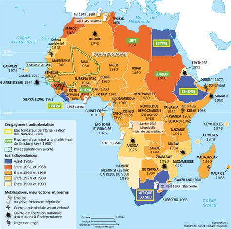Carte la décolonisation progressive de lAfrique lhistoire fr