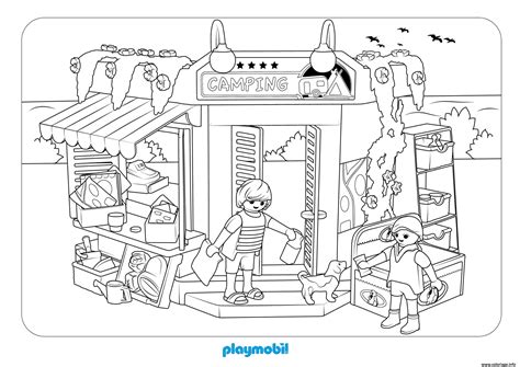 Coloriage Playmobil Camping Dessin Playmobil à imprimer