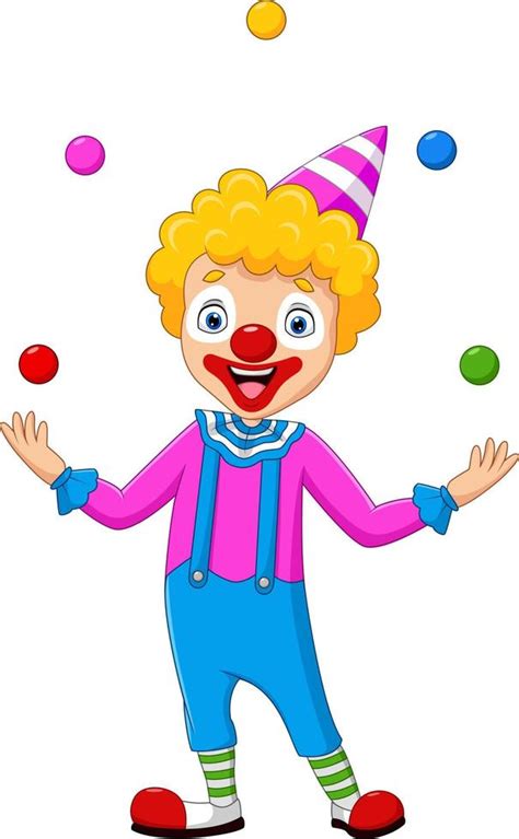 Happy Clown Juggling With Colorful Balls 5161821 Vector Art At Vecteezy