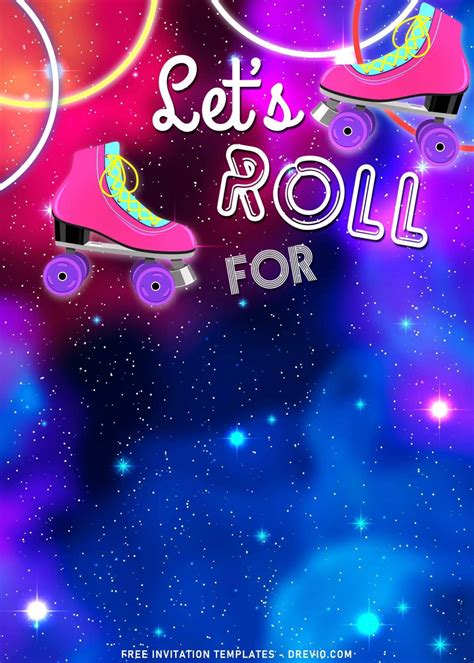7 Personalized Roller Skating Birthday Invitation Templates Download