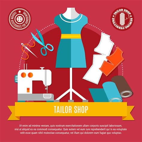 Tailor Shop Concept Illustratie Gratis Vector