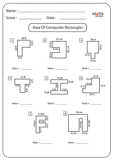 Area Of Composite Figures Worksheet 6Th Grade Pdf - canvas-side
