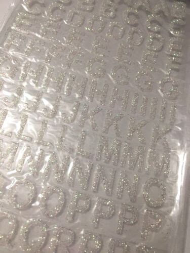 130pcs Sheet Alphabet Letter A To Z Clear Glitter Sticker Diy