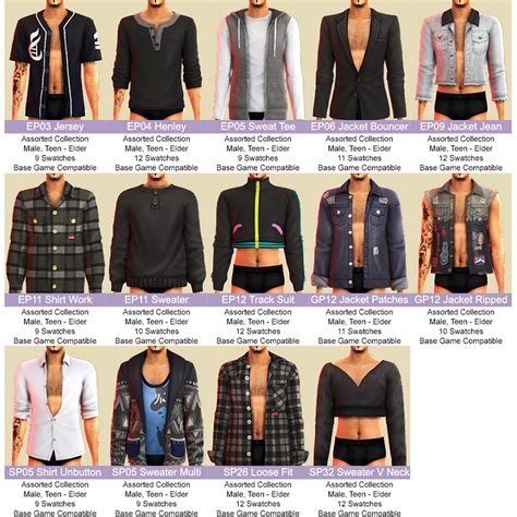 Assorted Collection Nucrests Sims 4 Men Clothing Sims 4 Male
