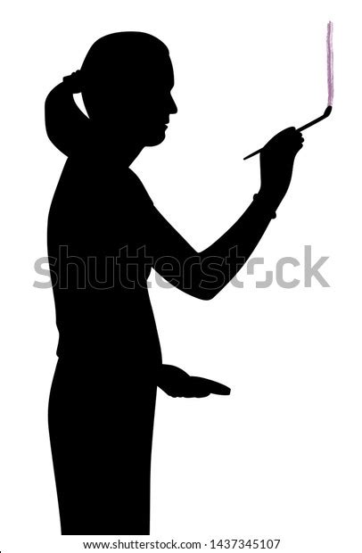 Woman Artist Painting Silhouette Illustration Vector De Stock Libre