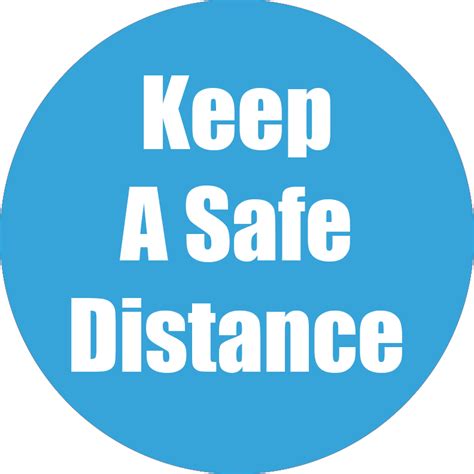 Keep Safe Distance Non Slip Floor Stickers Cyan 5 Pack School Aids