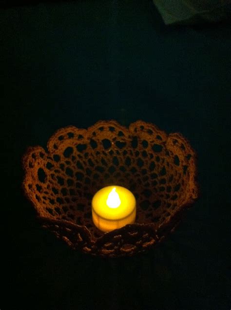 How To Make A Flameless Candle Holder From Doilies Flameless Candle