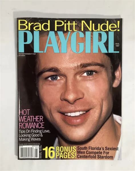 VINTAGE BRAD PITT Nude 1997 Playgirl Magazine Banned Issue USA