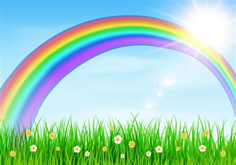 Beautiful Spring Rainbow Background Vector Graphic — Rainbow Background