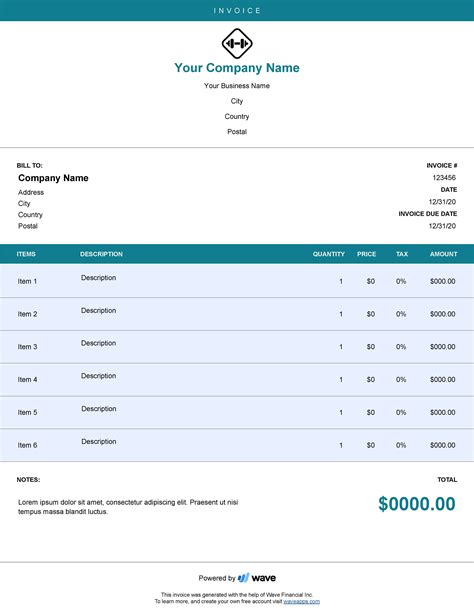Personal Trainer Invoice Template Free Download