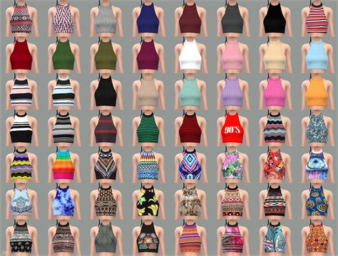 My Sims 4 Blog Halter Tops Shorts With Feather Belt Hoodie And