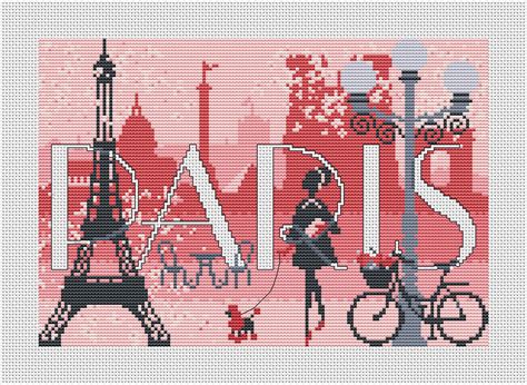 Eiffel Tower Cross Stitch The Colors Of Paris Cross Stitch Pattern