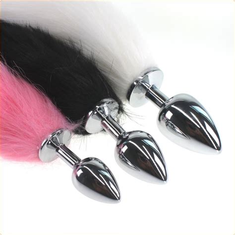 Colorful Fox Tail Stainless Steel Butt Plug Adult Sex Toys Store