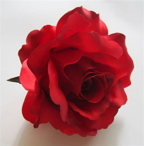 2x Huge Red Roses Artificial Silk Flower Heads 6 Inches Etsy