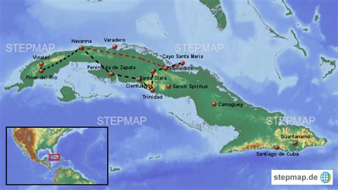 StepMap - Cayo Santa Maria - Havanna - Landkarte für Kuba