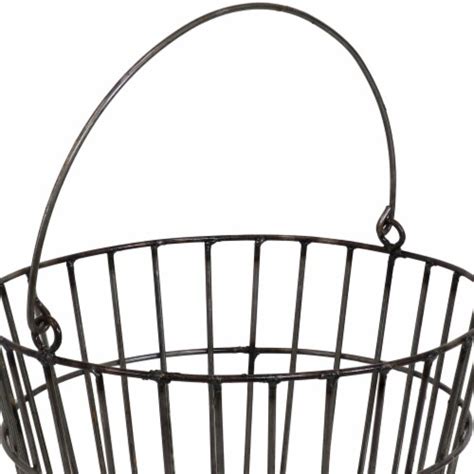 4 Piece Rustic Metal Nesting Baskets With Handles For Storage And Decor