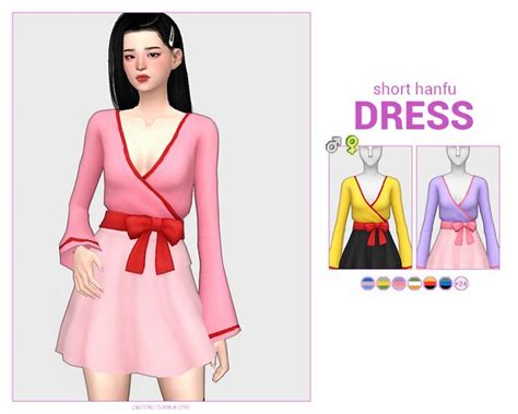 Short Hanfu Dress Casteru Sims 4 Clothing Hanfu Dress Sims 4 Mm Cc