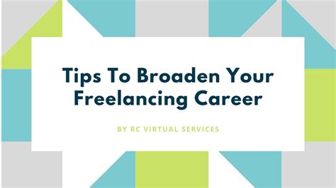 Tips To Broaden Your Freelancing Career Rc Virtual Services