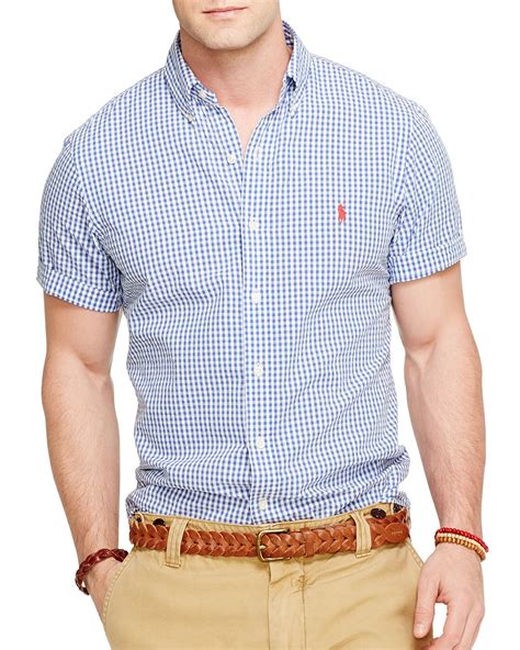 Ralph Lauren Polo Short Sleeved Checked Seersucker Button Down Shirt