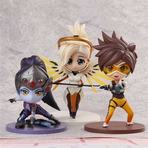 12cm Game Character Mercy Tracer Widowmaker 5 Pvc Toy Figure In Action
