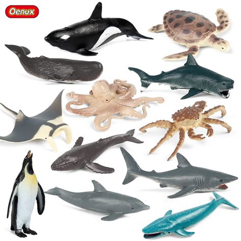 Oenux Small Ocean Marine Model Sea Life Animal Whale Shark Crab Turtle