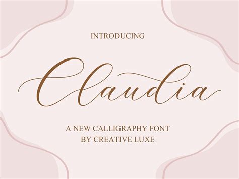 Claudia Calligraphy Font By Creative Luxe On Dribbble