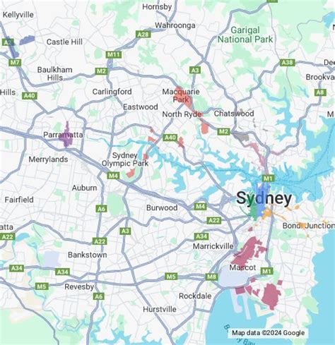 Map Of Sydney Suburbs Map Of Zip Codes