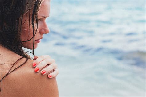 Portrait Of Beautiful Nude Woman By The Sea By Stocksy Contributor